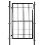 SONGMICS Gartentor, Gartentür, verzinkter Stahl, abschließbar, Tür 106 x 150 cm (B x...