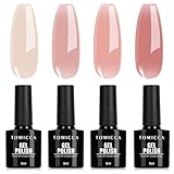 TOMICCA UV Nagellack Rosa Set, 4 Farben Gel Nagellack Für UV Lampe Soak-Off UV/LED Pink...
