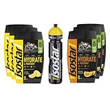 Isostar-Set - 3x400g Zitrone + 3x400g Orange + 1x1L Flasche | Hydrate & Perform...