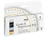 KREUL 16431 - Glass & Porcelain Pen Glamour medium, 4 Farben im Set, formstabile...