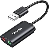 UGREEN Externe USB Soundkarte Klinke USB Adapter für Computer, PS5, PS4, USB Audio Stereo...