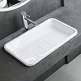 Mai & Mai Waschbecken mineralguss Einbauwaschbecken ca. 53x33x10,5 cm (BxTxH) in Weiß...