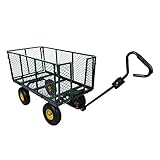 Wiltec Transportwagen bis 550 kg mit Metallgittern, Gartenwagen mit Abnehmbarer...