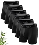 YESWEL Boxershorts Herren Lang 6er Pack, Bambus Unterhosen Ohne Kratzenden...