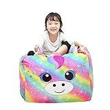 Basumee Einhorn Sitzsack Kinder Kuscheltier Aufbewahrungstasche Stofftier Aufbewahrung...