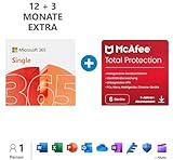 Microsoft 365 Single | 12+3 Monate, 1 Nutzer | PC/Mac & mobile Geräte | bis zu 6 TB...