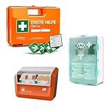 FLEXEO-Erste-Hilfe-Koffer-Set DIN 13157:2021 mit Wandhalterung, mit gefülltem...