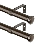TONIAL Gardinenstangen mit kleinem Endstück, 81,3 bis 147,7 cm, Teleskopstange, für...