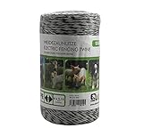 Weidezaunlitze Ellofarm 6 Leiter Nirosta, 250m, schwarz/Weiss