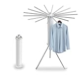 Relaxdays Wäscheständer, klappbar, 16 Trockenstangen, HxD: 121 x 112 cm, Wäschespinne,...