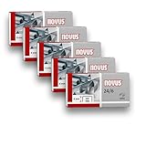 Novus Standardheftklammer 24/6, verzinkt, 1000 Stück pro Packung (5x1000), 6mm,...