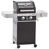 RÖSLE Gasgrill BBQ-Station VIDERO G2 Schwarz, Grill mit 2 Edelstahlbrennern und...