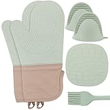 Ofenhandschuhe Topfhandschuhe Anti-Rutsch mit Hitzebeständige Backhandschuhe - 6er Set...