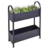 Metall Etagen Hochbeet anthrazit pulverbeschichtet - 60 x 22 cm - Frühbeet aus Eisen...