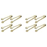 Travelfreely 8 Stücke Edelstahl EIS-Quadrat-Clips Zuckerzange Lebensmittel BBQ Clips...