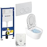 GEBERIT Duofix Vorwandelement Basic + Wand Tiefspül WC URBAN SPÜLRANDLOS +...