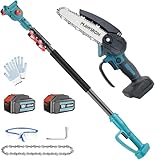 Hochentaster Akku 6 Zoll für Makita 18V mit 2 x 5.5Ah Akku, Bürstenlose Teleskop...