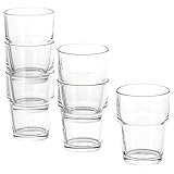 IKEA REKO, Klarglas-6-er Set-Stapelbar-170 ml-9 cm hoch-Spülmaschinenfest, Glas,...
