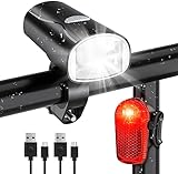 LED Fahrradlicht Set, STVZO Zugelassen Fahrradbeleuchtung Fahrradlampe Wasserdicht und...