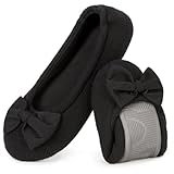 EverFoams Damen Gemütlich Leicht Frottee Baumwolle Memory Foam Ballerina Hausschuhe,...