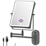 FASCINATE Wiederaufladbarer Kosmetikspiegel mit 1X/20X Vergrößerung, 3...