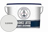 Latexfarbe MATT Silbergrau Hanse Latex abwischbare Wandfarbe - Deckenfarbe...
