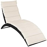 Casaria® Sonnenliege Polyrattan Wetterfest Klappbar 5cm Auflage Ergonomische Rückenlehne...