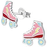 JAYARE Kinder Ohrringe Mädchen Rollschuh Ohrstecker Silber 925 Sterling Stecker Skater...