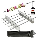 bremermann Grillspieße 6er-Set mit 2 Ablage-Gestellen, Grillspießhalter, im...