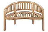 SAM 2-Sitzer Bananenbank Banana, 120 cm Sitzbank, Teak-Holz, Massive Holzbank, ideal für...