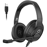 EKSA H2 USB Headset mit Mikrofon, Office PC Headset mit ENC Mic, Stummschalter &...