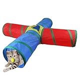 Tunnel für Innenkatzen, Katzentunnelspielzeug | Faltbare Katzentunnel Rainbow Kitten Tube...