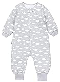 TupTam Baby Unisex Schlafsack mit Beinen und Ärmel Winter, Farbe: Wolken Grau,...