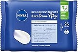 NIVEA Reinigungstücher 3in1 Creme Pflege, sanfte Abschminktücher für wasserfestes...