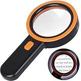 AIXPI Lupe mit Licht, 30-fache Leselupe, 12 LEDs Vergrößerungsglas, Handlupe Beleuchtete...