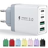 Aioneus USB C Ladegerät, 4 Ports Mehrfach Ladegerät mit USB-C und USB-A, 40W...