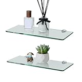 SAYAYO Glasregal Badezimmer, 2PC Badregal Duschablage Glasablage mit 6MM Dicke...