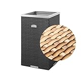 XL Polyrattan Pflanzgefäß Pflanzkübel Blumentopf Kübel Übertopf Hochbeet (Beige,...