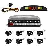 Tkoofn KFZ Summer Einparkhilfe Rückfahrhilfe 8 hinten Sensoren Hinter mit LED Farb...