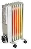 BROLLUX Ölheizung elektrisch 1500W Ölradiator Elektroheizung 7 Lamellen...