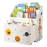 SONGMICS Spielzeugregal, Bücherregal für Kinder, Kinderzimmerregal mit 3 Fächern und...