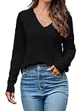 Cindeyar Pullover Damen Langarm V Ausschnitt Strickpullover Winter Casual...