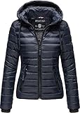 Navahoo Damen leichte Übergangsjacke Steppjacke mit Kapuze Lulana Navy Gr. XL