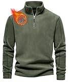 Herren Fleece Pullover Herbst Winter Microfleece Sweatshirt Warmes Half Zip Winterpullover...