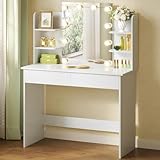 WOLTU Schminktisch, mit Beleuchtung LED, Einstellbarer Helligkeit, Schminktisch mit...