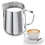 Newaner 350ml Milchkännchen zum Milchaufschäumen 304 Edelstahl, Milchkanne mit Messung...
