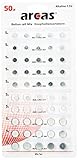 Arcas 12755000 - Alkaline Knopfzellen Sortiment, 50 teilig, 10x AG1, 15x AG3, 10x AG4, 10x...