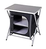 Spetebo Alu Campingschrank faltbar - 64x60x45cm - Camping Faltschrank Campingtisch...