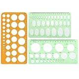3 Pack Kreisschablone Schablone Transparente Kunststoffschablone zum Zeichnen, Kreislineal...
