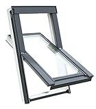 Kunststoff Dachfenster Balio Schwingfenster mit Eindeckrahmen 55x72 cm auch kompatipel zum...